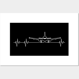 Airplane pilot heartbeat aviator flying Posters and Art